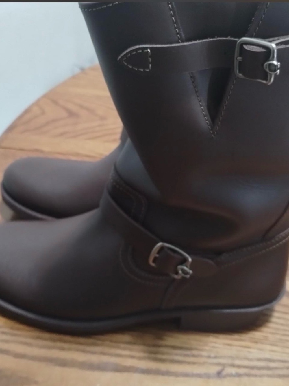 Coach Dark Brown Leather Slip-On Ankle Boots